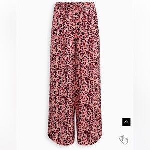 Pink leopard print flare pants